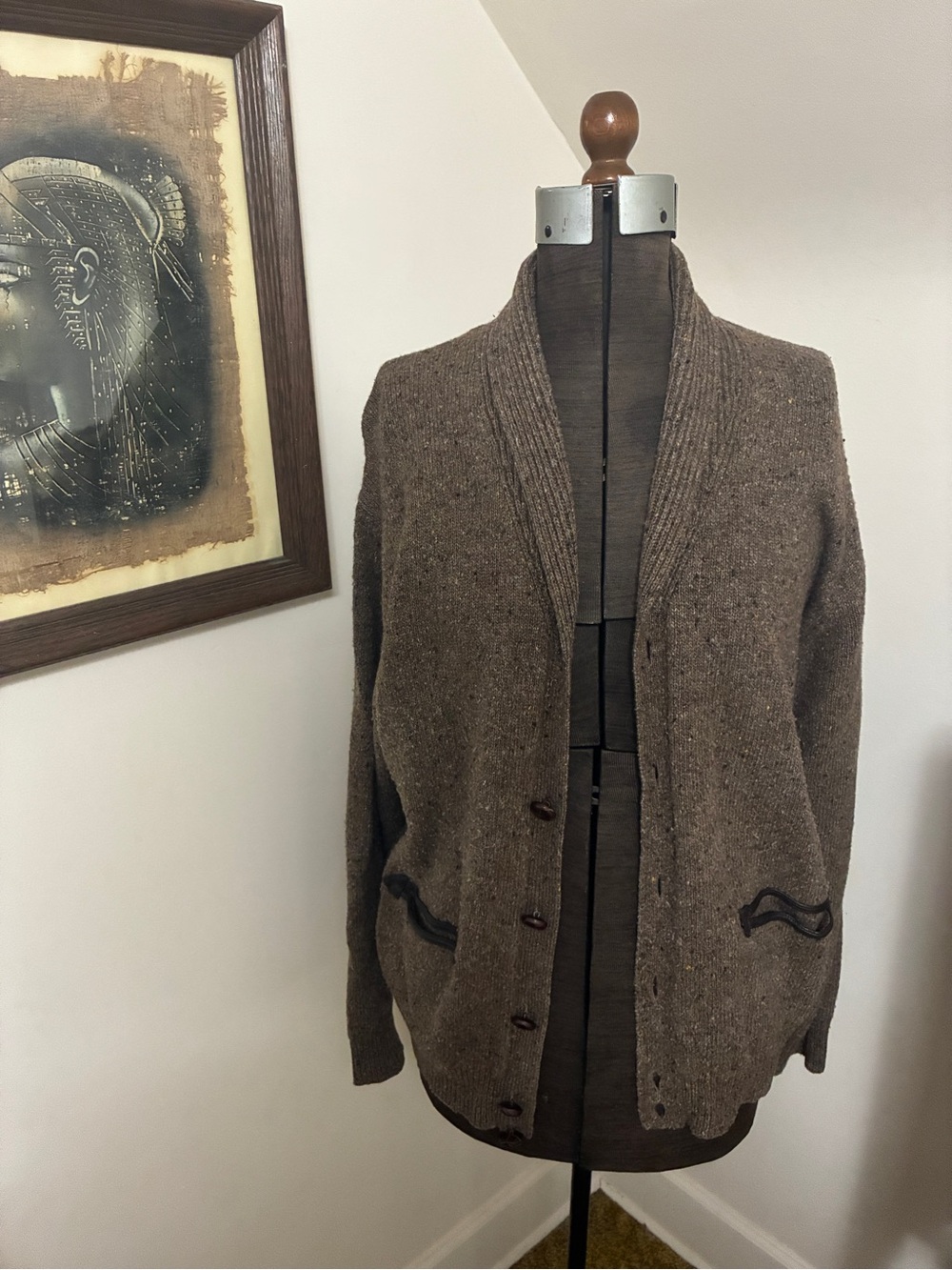 Vintage Jos. A. Bank Wool Blend Shawl Collar Cardigan